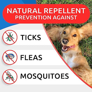 Natural Flea and Tick Prevention Chews for Dogs - Chewable Tablets for Dogs - All Breeds and Ages - Made in USA Flea and Tick Remover Supplement - Bacon - 120 Treats