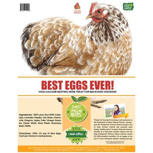 Pampered Chicken Mama Backyard Chicken Nesting Herbs for Great Eggs 10 oz - All-Natural Backyard Chicken Feed Supplies - Hen Treats for The Best Eggs Ever - High Calcium Supplement for Chickens