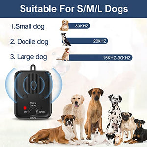 Anti Barking Device, Auto Dog Barking Control Devices with 3 Modes, Waterproof Bark Dog Deterrent Box, Rechargeable Ultrasonic Dog Barking Deterrent for Indoor & Outdoor Dogs, Safe for Dogs & People