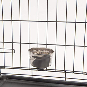 Lixit Quick Lock Stainless Steel Cage Bowl for Dogs, Silver, 10 Ounce (0711)