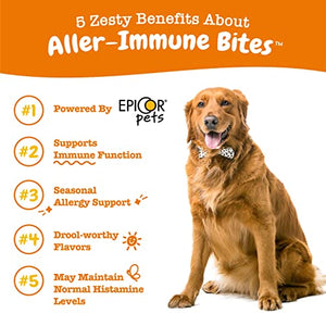 Zesty Paws Dog Allergy Relief - Anti Itch Supplement - Omega 3 Probiotics for Dogs - Salmon Oil Digestive Health - Soft Chews for Skin & Seasonal Allergies - with Epicor Pets - Lamb - 90 Count