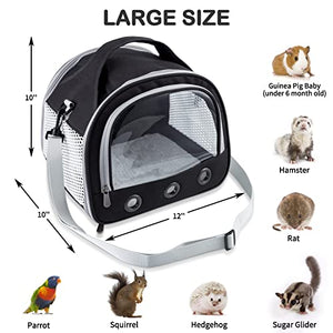 Small Animal Carrier Bag Guinea Pig Carrier Large Size,Portable Bag with Strap for Hedgehog Squirrel Chinchilla (Upgraded Version)