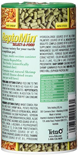 Tetra ReptoMin Select-A-Food 1.55 Ounces, For Aquatic Turtles, Newts And Frogs, Variety Pack (29253)