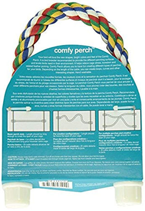 JW Pet Comfy Perch For Birds Flexible Multi-Color Rope, Medium - 32" Length