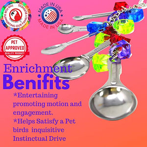 Bonka Bird Toys 1969 Spoon Delight Medium Large Parrot Bird Toy African Grey Parrot Amazon Conure and Similar Birds