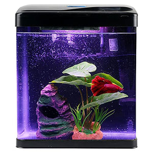 COOSPIDER Betta Fish Leaf Pad Hammock Aquarium Decoration Cichlid Fish Tank Resin Rock Mountain Cave Ornaments Fish Bowl Decorations for Sleeping Resting Hiding Playing Breeding