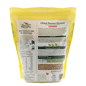 Manna Pro Chick Starter Grower - Medicated Chick Feed Crumble for Young Chickens - Formulated with Amprolium to Prevent Coccidiosis - 15 lbs