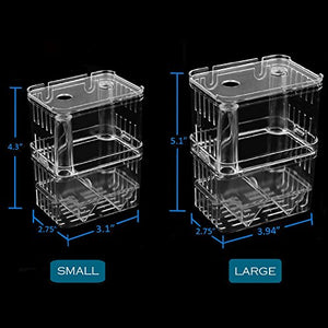 Petzilla in-Tank Aquarium Breeder Box for Fish Tank, Breeding Incubator for Small Fish Hatchery, Acrylic Divider for Shrimp Clownfish Aggressive Fish Injured Fish (Small)