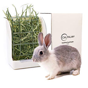 CalPalmy Hay Feeder for Rabbits, Guinea Pigs, and Chinchillas - Minimize Waste and Mess with 5.5" x 3.5" x 7.4" Hanging Alfalfa and Timothy Hay Dispenser