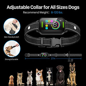 Dog Bark Collar, DINJOO Bark Collar for Large Medium Small Dogs,Smart Bark Collar,Rechargeable Anti Barking Training Collar with 8 Adjustable Sensitivity,Bark Shock Collar with Beep (Black)