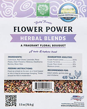 Small Pet Select - Flower Power Herbal Blend, a Natural Herbal Treat for Rabbits and Guinea Pigs, 2.5oz