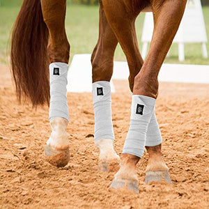 SmithBuilt Equine Fleece Polo Wraps, White - (Set of 4) Horse Leg Bandages