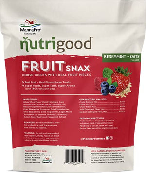 Nutrigood FruitSnax Horse Treats | Tasty Horse Treats Packed with Superfoods and Real Fruit Pieces | BerryMint + Oats Flavor | 2 Pounds