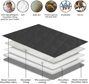 SUNNYTEX Waterproof & Reversible Dog Bed Cover Pet Blanket Sofa, Couch Cover Mattress Protector Furniture Protector for Dog, Pet, Cat(30"*70",Dark Grey/Grey)