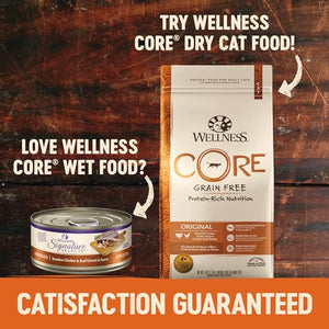 Wellness CORE Grain-Free Signature Selects Wet Cat Food, Natural Protein-Rich Recipe, Made with Real Flaked Skipjack Tuna & Wild Salmon, 2.8oz Cans (Pack of 12)