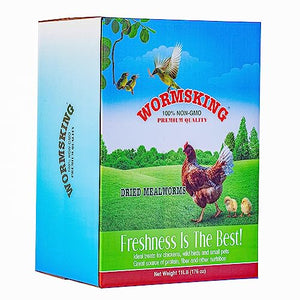 WORMSKING 11 LBS Dried Mealworms, Non GMO, High Protein Treat for Chicken, Duck, Birds, Reptile, Hamster,Hedgehog