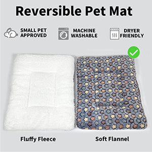 Amakunft 2 Pcs Guinea Pig Bed Mat Washable, Rabbit Winter Bed Pad for Indoor, Warm Small Animal Bed Mattres, Fleece Sleeping Pad for Bunny, Rat, Hedgehog, Sugar Glider, Chinchilla