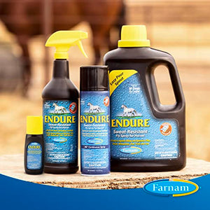 Farnam Endure Sweat-Resistant Horse Fly Spray, Kills, Repels, Protects, 32 Ounces, Quart Spray