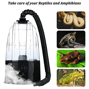 COOSPIDER Reptile Fogger Humidifier Mister for Terrarium Tank with 2 Extension Tubes/Hoses, Pets Mister Adjustable Fog for Reptiles/Amphibians/Snake (3L,380ml/hr)