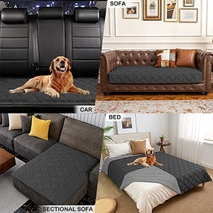 SUNNYTEX Waterproof & Reversible Dog Bed Cover Pet Blanket Sofa, Couch Cover Mattress Protector Furniture Protector for Dog, Pet, Cat(30"*70",Dark Grey/Grey)