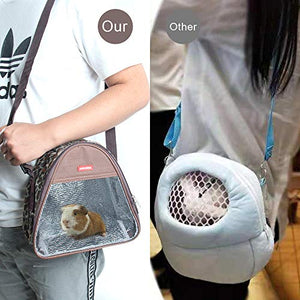 VLIKE Hamster Guinea Pig Bag Carrier Accessories Small Animals Hedgehog Squirrel Chinchilla Sugar Glider Outdoor Travel Bag Zipper Portable Breathable Outgoing Bags