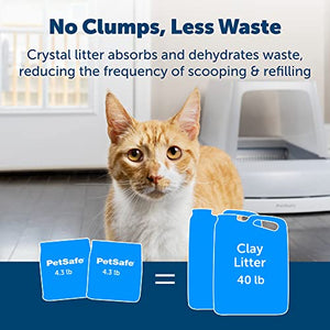 PetSafe ScoopFree Premium Blue Crystal Litter, 2-Pack – Includes 2 Bags – Absorbs Odors 5x Faster than Clay Clumping – Low Tracking for Less Mess – Lasts up to a Month - Lightly Scented