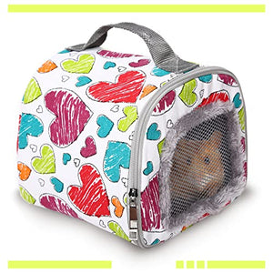 Hamster Carrier Bag, Pet Carrier Bags for Hamster, Rat, Hedgehog, Rabbit, Sugar Glider, Chinchilla, Guinea Pig, Squirrel and Other Small Pets, Breathable Outdoor Portable Travel Carrier Bag