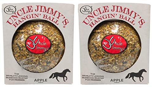 Uncle Jimmys 2 Pack Of Hanging Ball Apple Flavored Treats For Horses, 3 Pound Each