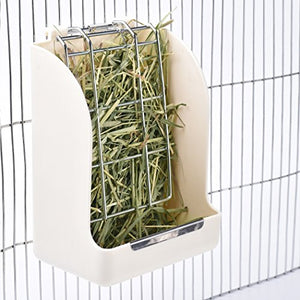 CalPalmy Hay Feeder for Rabbits, Guinea Pigs, and Chinchillas - Minimize Waste and Mess with 5.5" x 3.5" x 7.4" Hanging Alfalfa and Timothy Hay Dispenser