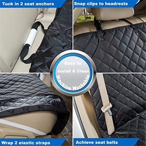 VIEWPETS Bench Car Seat Cover - Waterproof, Heavy-Duty and Nonslip Pet Car Seat Protector for Dogs with Universal Size Fits for Trucks & SUVs(Black)