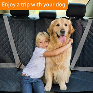 Honest Dog Car Seat Covers with Mesh Window, Side Flap for Cars, Trucks, and Suv's - Waterproof & Nonslip Pet Seat Cover for Backseat(Black, 57”W x 47”L)