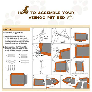 Veehoo Cooling Elevated Dog Bed, Portable Raised Pet Cot with Washable & Breathable Mesh, No-Slip Feet Durable Dog Cots Bed for Indoor & Outdoor Use, X Large, CWC1803-XL