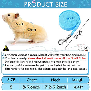 2 Pieces Guinea Pig Clothes Baby Ferret Rats Hamster Soft Mesh Harness Leash Vest Set with Bell for Guinea Pigs, Hamster, Ferret, Rabbit, Chinchilla and Similar Small Animals