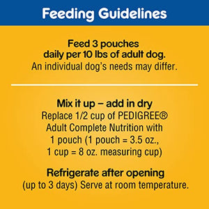 PEDIGREE CHOPPED GROUND DINNER Adult Soft Wet Dog Food 18-Count Variety Pack, 3.5 oz Pouches