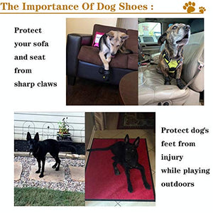 XSY&G Dog Boots,Waterproof Dog Shoes,Dog Booties with Reflective Rugged Anti-Slip Sole and Skid-Proof,Outdoor Dog Shoes for Medium to Large Dogs 4Pcs-Size7