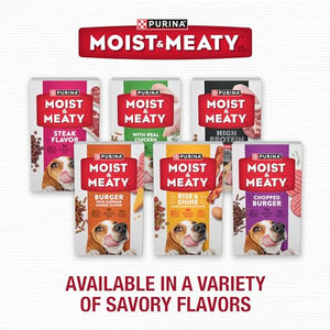 Purina Moist and Meaty Burger With Cheddar Cheese Flavor Dry Soft Dog Food Pouches - 36 ct. Pouch