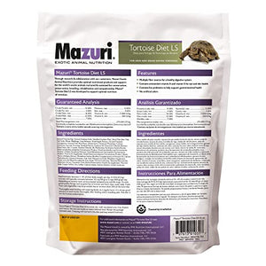 Mazuri | Tortoise LS Diet for African Spurred/Sulcata, Desert, Egyptian, Galapagos, Gopher, Greek, Leopard, Pancake, Radiated or Yellow-Footed Tortoise, | 12 Ounce (12 OZ) Bag