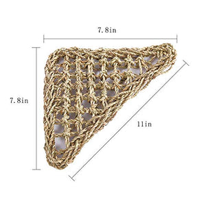 kathson Reptile Lizard Bearded Dragon Hammock Reptile Lounger Hermit Crab Climbing Toys Tank Accessories for Habitats 100% Natural Grass Fibers Hammock Bed for Geckos 2 PCS