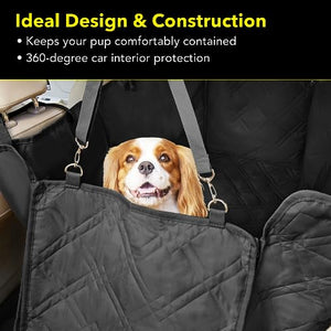 Meadowlark Dog Car Seat Cover, Heavy Duty Dog Seat Cover for Back Seat, Extra Padded Non-Slip Dog Hammock, Water-Resistant Back Seat Protector for Cars Trucks and SUVs (54" W x 58" L)