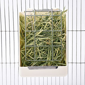 CalPalmy Hay Feeder for Rabbits, Guinea Pigs, and Chinchillas - Minimize Waste and Mess with 5.5" x 3.5" x 7.4" Hanging Alfalfa and Timothy Hay Dispenser