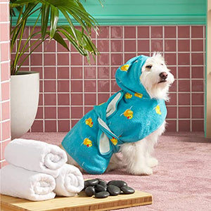 BarkBox Dog Bathrobe Towel - Lightweight, Super Cute Fast Drying Bathrobe for Dogs - Ducky (Small)