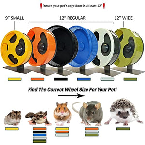 Silent Runner 12" Regular | Wheel + Cage Attachment | Sugar Gliders, Hamsters, Rats