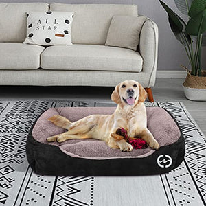 PUPPBUDD Dog Beds for Large Dogs, Rectangle Washable Dog Bed Comfortable and Breathable Pet Sofa Warming Orthopedic Dog Bed for Large Medium Dogs