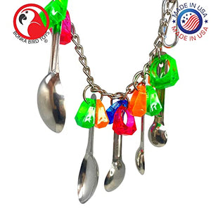 Bonka Bird Toys 1969 Spoon Delight Medium Large Parrot Bird Toy African Grey Parrot Amazon Conure and Similar Birds