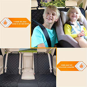 YESYEES Waterproof Dog Car Seat Covers Pet Cover Nonslip Bench Available for Middle Belt and Armrest Fits Most Cars, Trucks SUVs(Black)