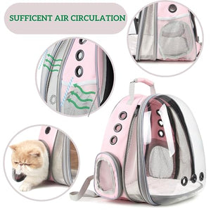 Lollimeow Bubble Expandable Cat Backpack Pet Travel Carrier for Cats and Dogs (Pink-Front Expandable)