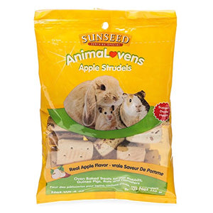 Sunseed AnimaLovens Apple Strudels, 4 Ounces, Treats for Rabbits Guinea Pigs Rats and Hamsters