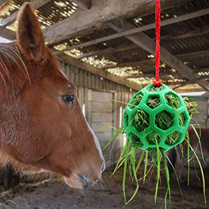 Tirifer 2pcs Horse Treat Ball Hay Feeder Toy Ball Hanging Feeding Toy for Horse Horse Goat Sheep Relieve Stress, Horse Stable Stall Paddock Rest