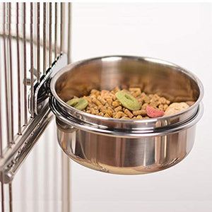 Old Tjikko Pet Feeder Water,10oz 20oz 30oz Bird Hamster Small Animal Cup with Holder,Stainless Steel 10oz Cage Coop Hook Cup for Small Animal Cage Bowl (10oz Stainless Steel Bowl)