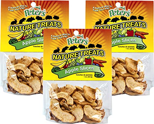 Peters (3 Pack) Apple Slices Small Animal Nature Treats, 1 Ounce Per Bag